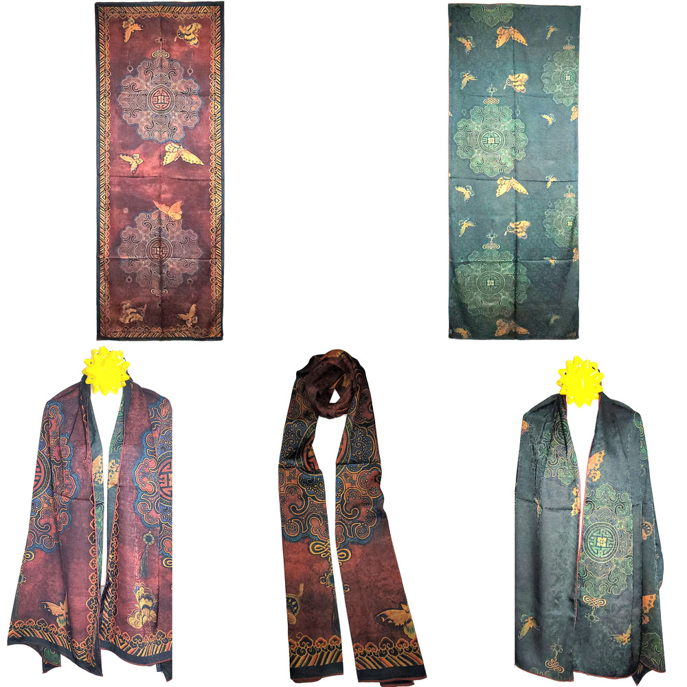 NWT Double-Sided Silk Scarf 28"x70" Long Rectangle Shawl Wrap 86971